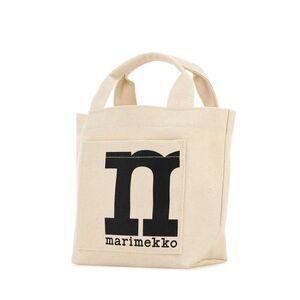 MARIMEKKO Canvas Logo Tote Bag Women BEIGE O TAN Handbags